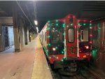 Holiday Lights M8 Set with Car # 9260 on the north end-this set will be running to Mt. Kisco